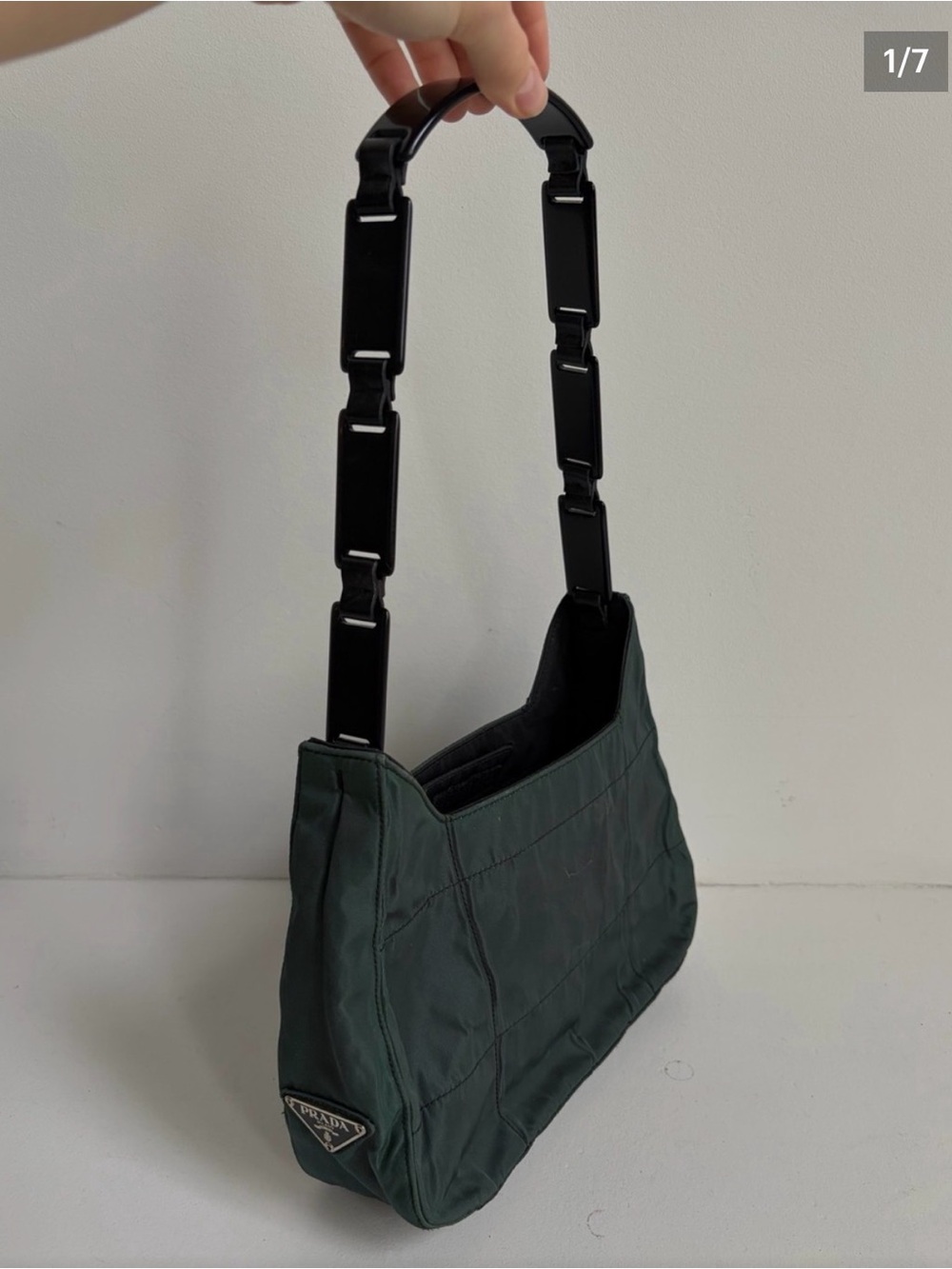 Vintage Prada Tessuto Forest Green Nylon Shoulder Bag – Y2K
